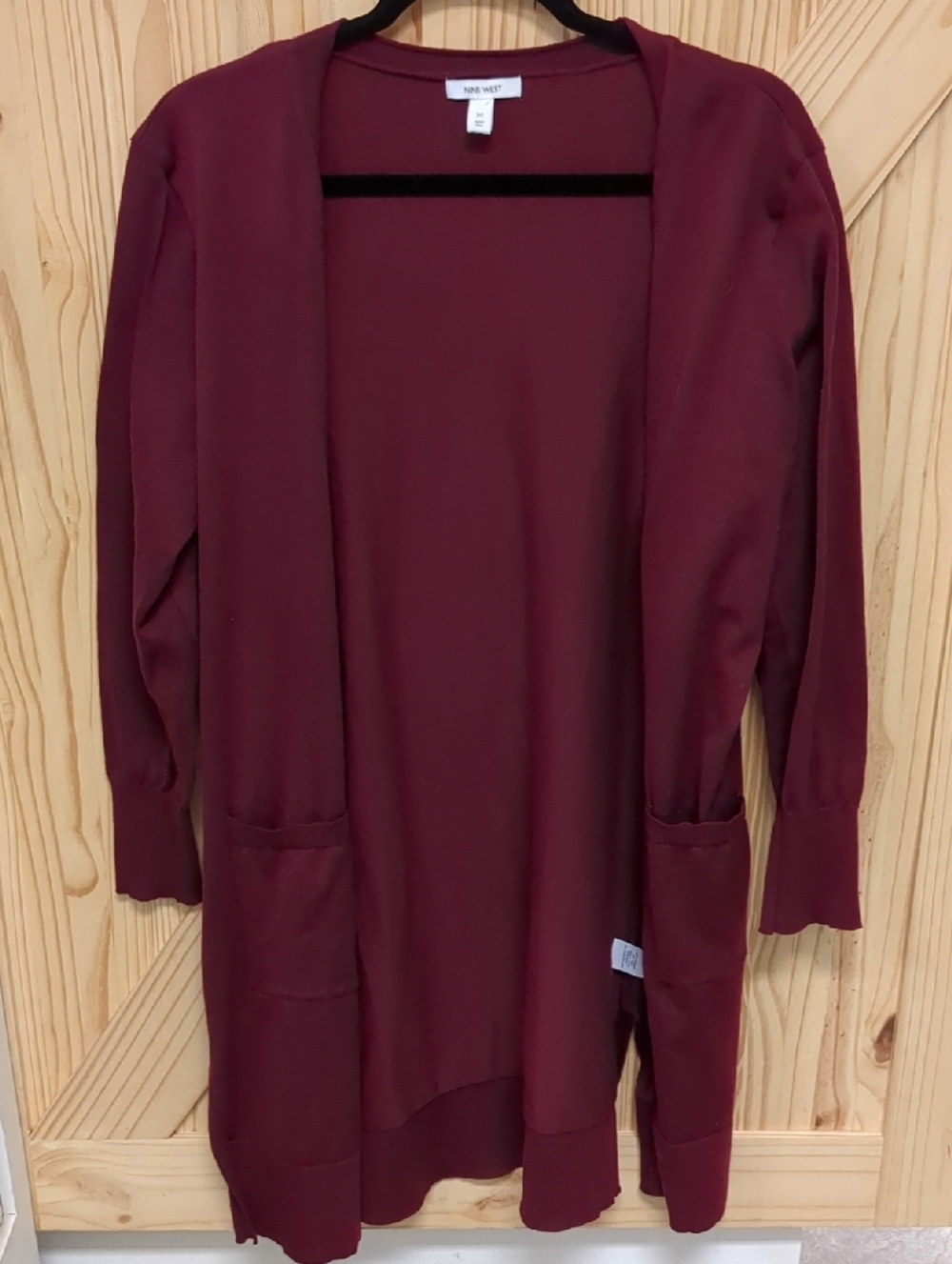 Nine West Long Open-Front Cardigan